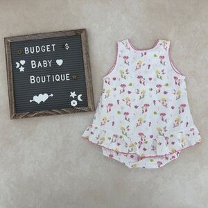 Kissy Kissy White and Pink Mermaid Ruffle Dress Romper